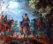 Roelant Savery, Polish cavalry marching in the wood